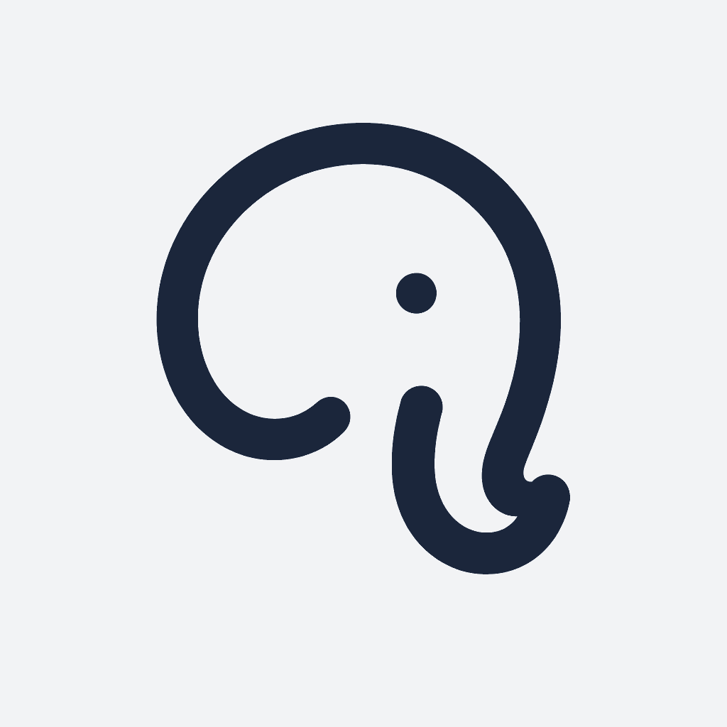 Efelant mark: elephant head in one line